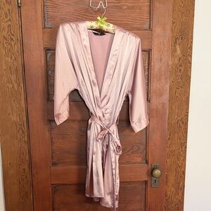 Elegant Pink Satin Robe